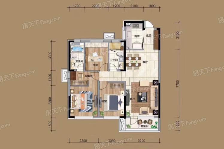 華潤(rùn)置地昆侖御125㎡戶型圖