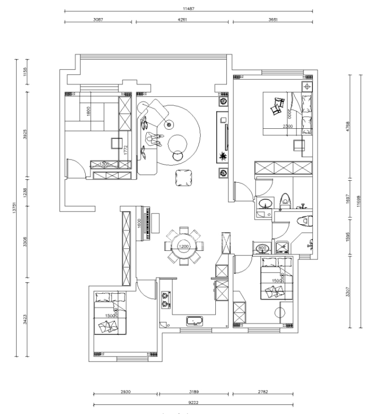 保利和光嶼湖-145平-現代風格-平面布局圖.jpg